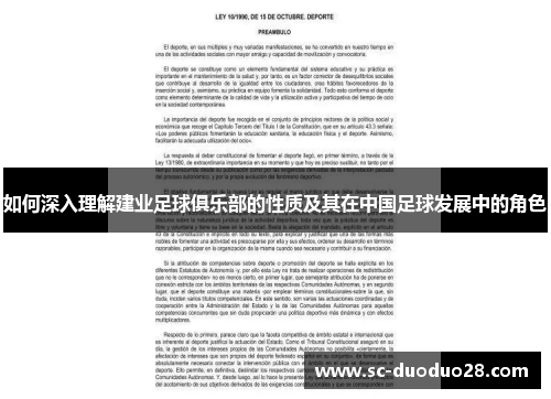 如何深入理解建业足球俱乐部的性质及其在中国足球发展中的角色