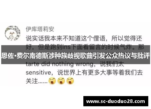 恩佐·费尔南德斯涉种族歧视歌曲引发公众热议与批评